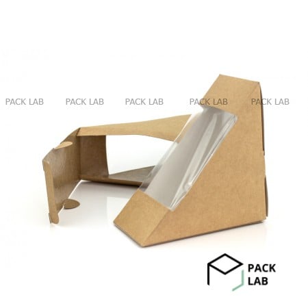 Kraft sandwich packaging 163*123*58 mm with window